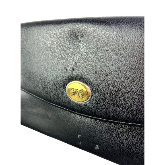 Hexagona Paris Handbag Womens Black Leather Removable Strap Old Money - Picture 4 of 8